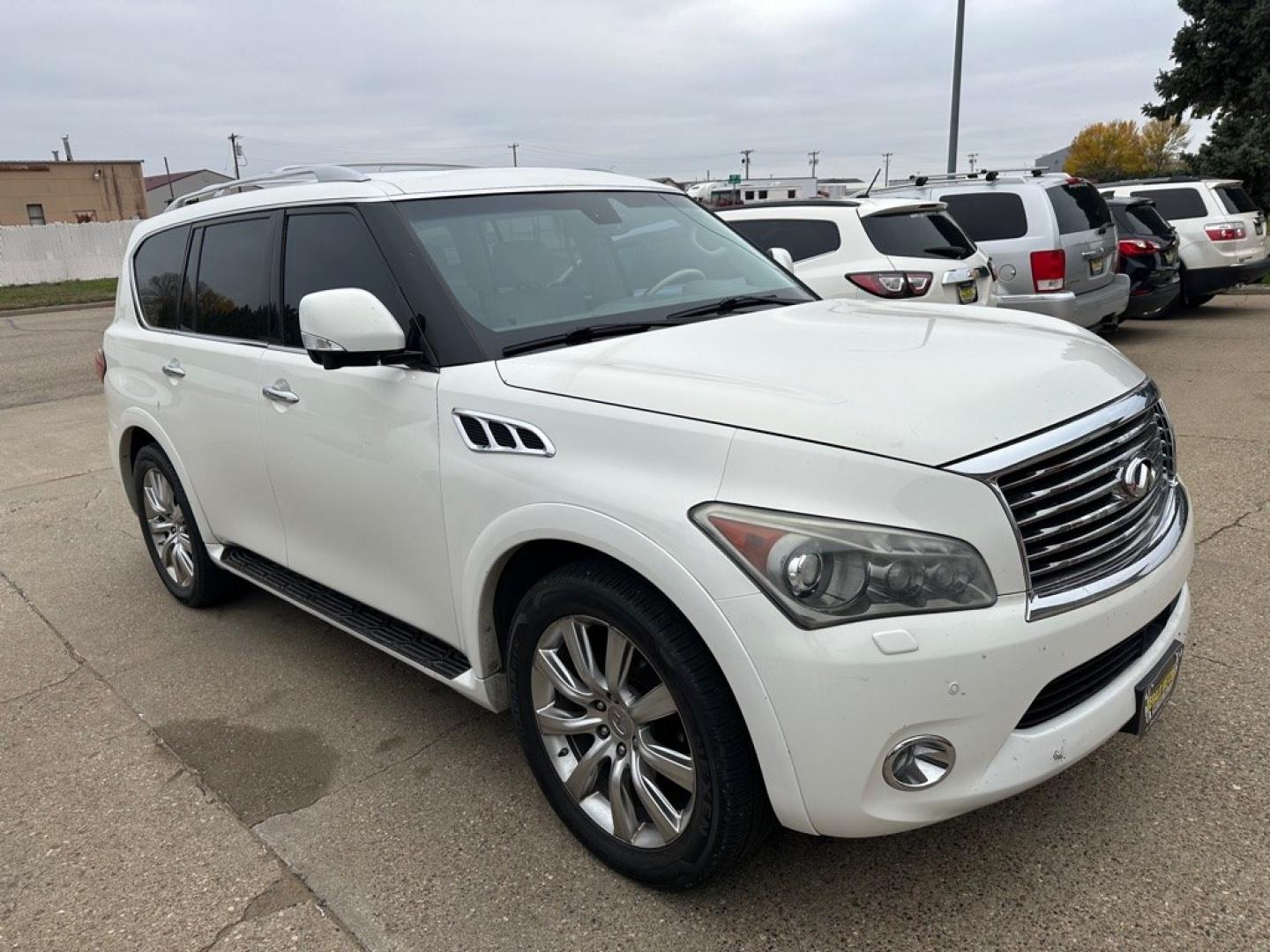 2012 WHITE INFINITI QX56 (JN8AZ2NE6C9) with an 5.6L engine, Automatic transmission, located at 1030 S. 22nd St., Bismarck, ND, 58504, (701) 258-0022, 46.793560, -100.758118- Photo#2